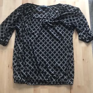 Black and gold patterned top